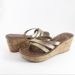 sam edelman cork wedge sandals
